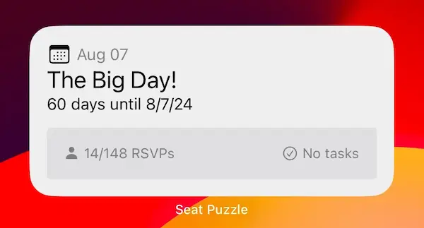 A grayscale themed event summary widget