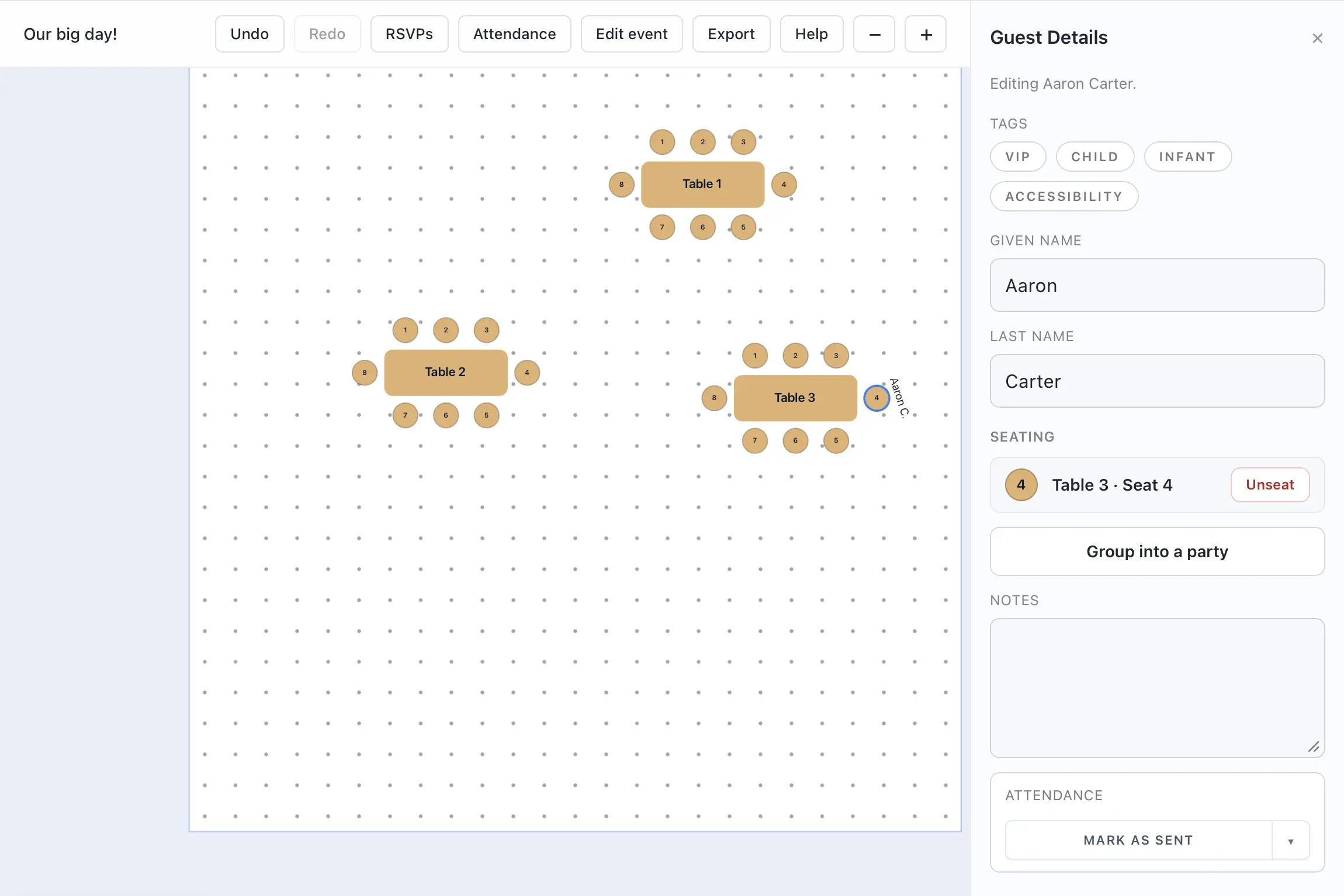 Create a new party from the guest editor. Create a new party from the guest editor.